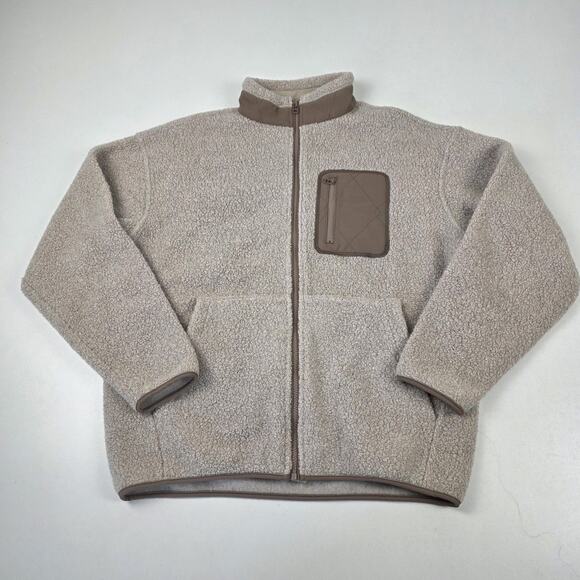 Outdoor Voices Jacket Small Wool Fleece Full Zip Sherpa Pocket Warm Casual - Picture 1 of 9